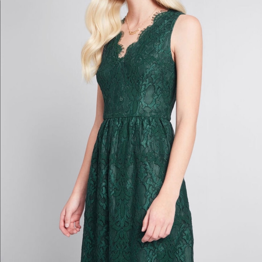 Liza Luke lace fit and flare gr dress. NWT